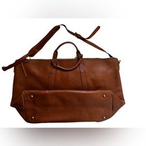 Madewell zip top overnight bag - English saddle leather